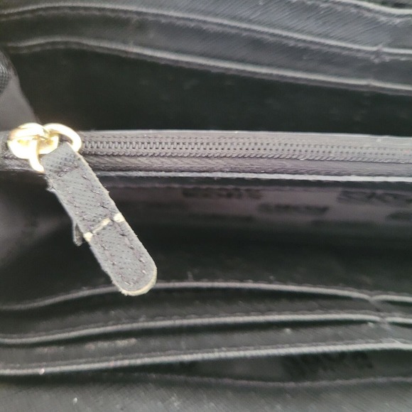 MICHAEL KORS Black Saffiano Leather Zip Around Wallet Card Bill Holder Classic - Picture 3 of 12